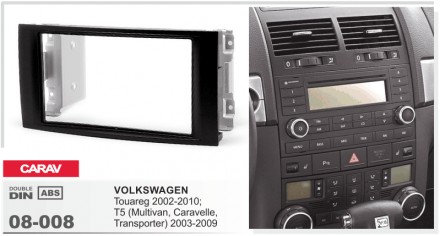 
 Переходная рамка Carav 08-008 для автомобилей: Volkswagen Touareg 2002-2010 Mu. . фото 3