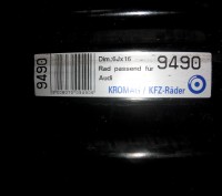 Продам отличные оригинальные стальные диски KFZ 9490

Диаметр: 16 
Ширина: 6 . . фото 4