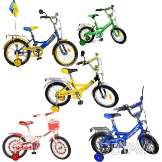 Велосипед дитячий двох колісний + бокові колеса є різні кольори і розміри! ціна . . фото 1