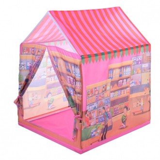 Палатка детская игровая М 5788 выполнена в форме дома и разрисована, как суперма. . фото 6