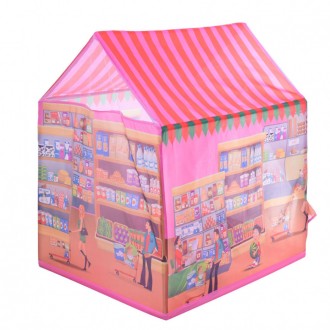 Палатка детская игровая М 5788 выполнена в форме дома и разрисована, как суперма. . фото 5