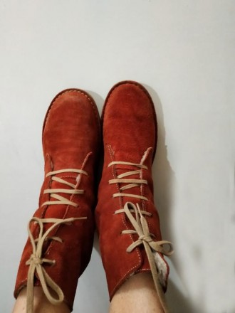 Ботинки унисекс, натуральная рыжая замша, супер качественные, внутри искусственн. . фото 3