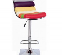 Барный стул Аркоирис с мягкой обивкой, высокий, поворотный, верх в обивке кожзам. . фото 2