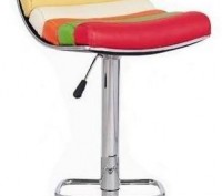 Барный стул Аркоирис с мягкой обивкой, высокий, поворотный, верх в обивке кожзам. . фото 3