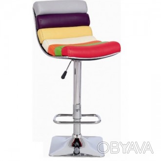 Барный стул Аркоирис с мягкой обивкой, высокий, поворотный, верх в обивке кожзам. . фото 1