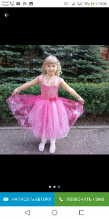 Продам красивое нарядное платье на девочку возрастом 5-6лет,одевалось всего 1 ра. . фото 2
