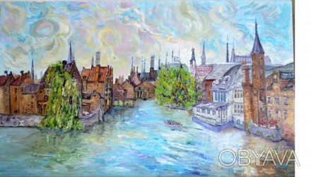 картина " Каналы Бельгии! 65х90
это сказочный средневековый городок  г Брюгге. . . фото 1