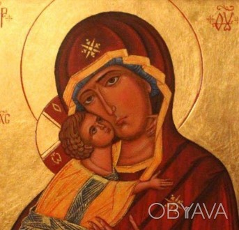 Володимирська ікона Божої Матері. Розмір 26,5х20 см. Наслідування ікони ХІІ ст. . . фото 1