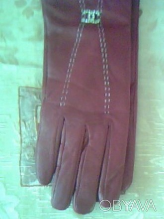 Женские утепленные кожаные перчатки Chanel. Кожа натуральная, очень мягкая. Разм. . фото 1