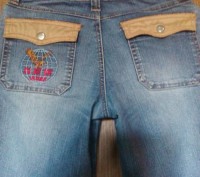 Брюки женские джинсовые из плотной ткани свободного кроя( прямые). Талия средняя. . фото 7