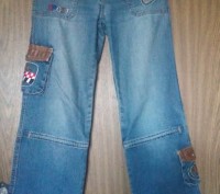 Брюки женские джинсовые из плотной ткани свободного кроя( прямые). Талия средняя. . фото 3