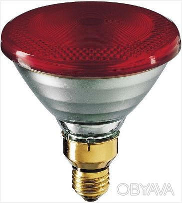 Інфрачервона лампа для обігріву тварин. 
Потужність 100Вт. 
Червоного кольору.. . фото 1