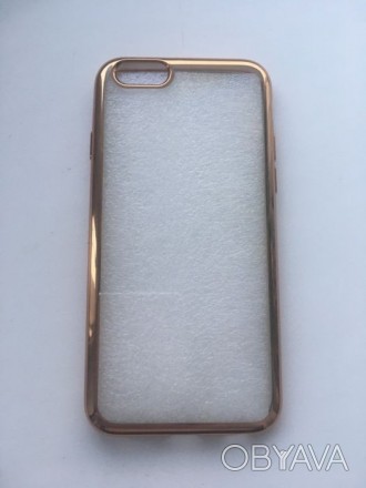 Новий силіконовий чехол для iPhone 6/6s, з золотими ободками! Дивиться дуже стил. . фото 1