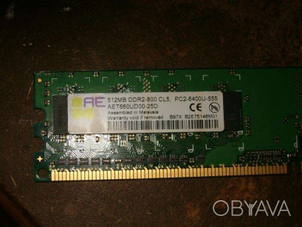 Оперативная память 512MB DDR2-800 CL5 PC2-6400U-555
AET660UD00-25D. . фото 1