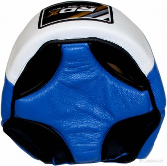 Боксерский шлем для соревнований RDX BlueБоксерский шлем RDX Leather надежно защ. . фото 5