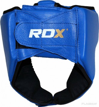 Боксерский шлем для соревнований RDX BlueБоксерский шлем RDX Leather надежно защ. . фото 3