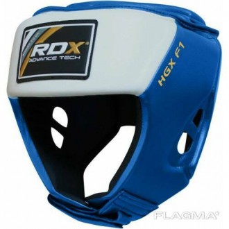 Боксерский шлем для соревнований RDX BlueБоксерский шлем RDX Leather надежно защ. . фото 2
