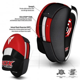 Лапы боксерские RDX Gel Focus Red
Тренировочные боксерские лапы RDX Focus Red из. . фото 7