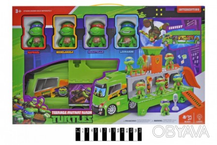 Вантажівка з героями "Черепашки-ніндзя" музично-світлова, в коробці, H4491 р.47*. . фото 1