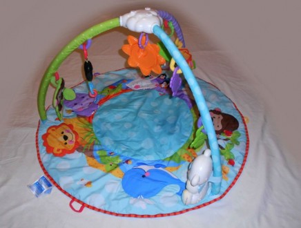 Игровой музыкальный коврик для младенца с дугами и подвесками Baby Go Fisher Pri. . фото 3