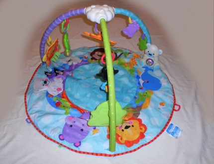 Игровой музыкальный коврик для младенца с дугами и подвесками Baby Go Fisher Pri. . фото 6
