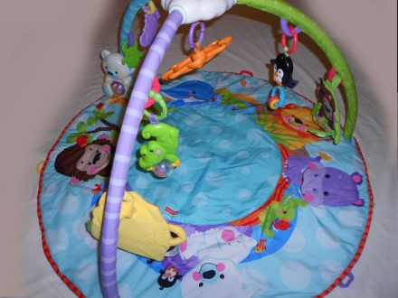 Игровой музыкальный коврик для младенца с дугами и подвесками Baby Go Fisher Pri. . фото 8