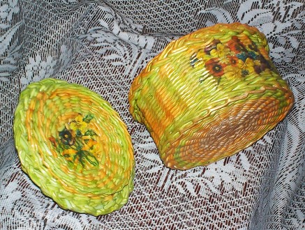 Шкатулка круглая с крышкой,  ручной работы. 
Выполнена в технике плетения из бу. . фото 6