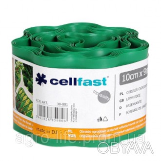 Газонный бордюр Cellfast 10х900 см Зеленый
   Бордюрная лента Cellfast полимерн. . фото 1