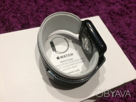 Apple Watch 38mm Space Black Stainless Steel Case with Space Black Milanese Loop. . фото 1