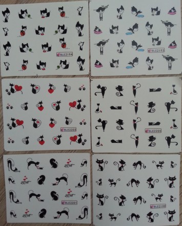 Водные слайдеры (наклейки) для ногтей с изображением птиц, котиков, панды.  
Ко. . фото 5