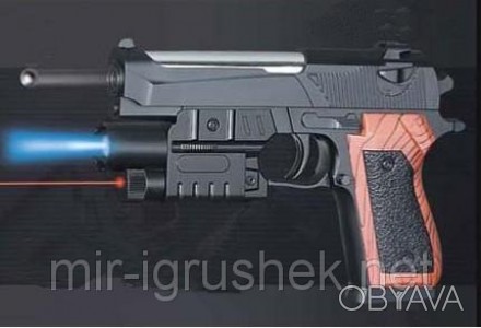 Пистолет P2117-G+ с пульками, лазер,свет кул.ш.к.JH130503727PC /168/. . фото 1
