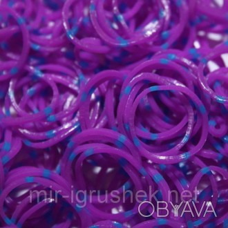 Резиночки для плетения браслетов Rainbow Loom Bands - двухцветные - фиолетовый+с. . фото 1