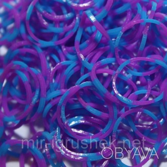 Резиночки для плетения браслетов Rainbow Loom Bands - двухцветные - синий+фиолет. . фото 1