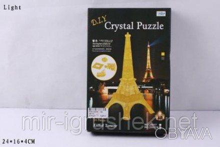 Пазлы 3D- кристалл 29017A (120шт/2) "Эйфелева башня " батар., свет., 24дет., в к. . фото 1