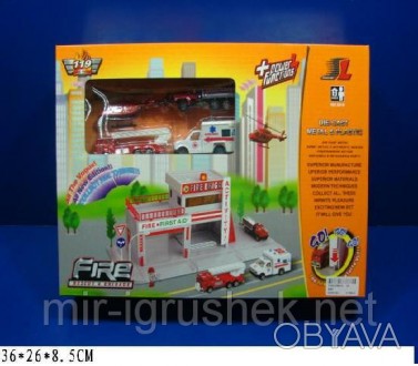 Паркинг 888F (18шт) "Fire Station ", в коробке 36*26*8, 5см. . фото 1