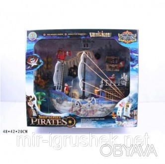 Пиратский набор 50838A (6шт/2) корабль, пираты, аксессуары, в кор. 48*42*20см. . фото 1