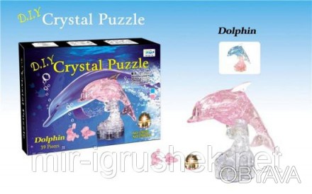 Пазлы 3D- кристалл 29022 (120шт/2) Дельфин, 39дет, батар., свет., в коробке. . фото 1
