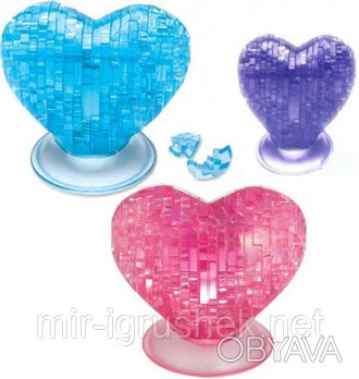 Пазлы 3D- кристалл 9002 (120шт/2) "Сердце " 8, 5*6*4см, 46 дет, в кор. 18*14*4с. . фото 1