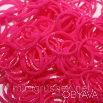 Резиночки для плетения браслетов Rainbow Loom Bands - однотонные розовые.
В набо. . фото 1