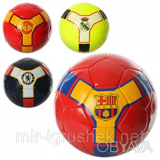 Мяч футбольный CLUB 201ABCD (30шт) размер 5,ПУ 1,4мм,4слоя,32панели,410-430г,4ви. . фото 1