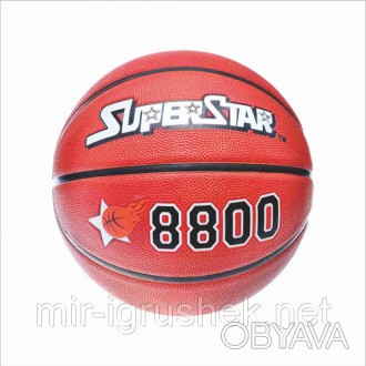 Мяч баскетбольный SUPERSTAR EV 8800 (40шт) размер7,резина,8панелей,рисунок-тисне. . фото 1
