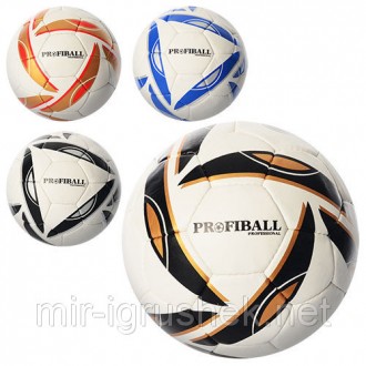 Мяч футбольный PROFIBALL 2500-13AB (30шт) размер 5,ПУ 1,4мм,4слоя,32панели,410-4. . фото 2