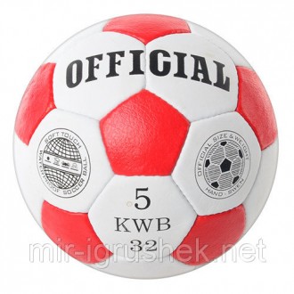 Мяч футбольный OFFICIAL 2500-20 A (50шт) размер 5, ПУ, 4слоя, 32панели, 420г, 3ц. . фото 4