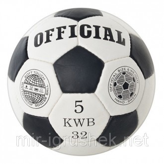Мяч футбольный OFFICIAL 2500-20 A (50шт) размер 5, ПУ, 4слоя, 32панели, 420г, 3ц. . фото 3