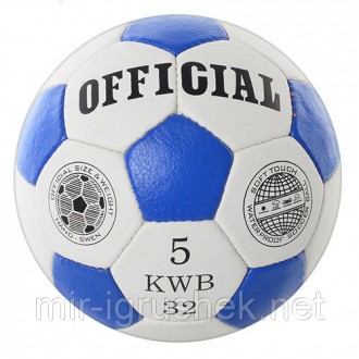 Мяч футбольный OFFICIAL 2500-20 A (50шт) размер 5, ПУ, 4слоя, 32панели, 420г, 3ц. . фото 5
