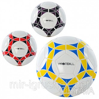 Мяч футбольный EV 3201 (30шт) размер 5, ПВХ 1,6мм, 2слоя, 32панели, 300-320г, 3ц. . фото 1