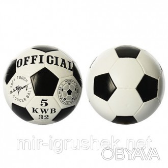 Мяч футбольный EV 3208 (30шт) размер 5, ПВХ 1,6мм, 2слоя, 32панели, 260-280г, Of. . фото 1