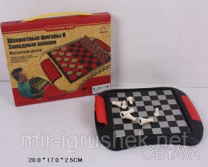 Шахматы магнит. L02 (96шт/2) в коробке 21, 5*11, 5*2, 5см. . фото 1