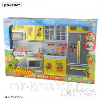 Кухня "Maya " QF26211MY (18шт/2) батар, свет, холодильник, газ.плита, мойка, мик. . фото 1