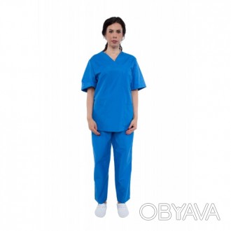 Женский медицинский костюм  состоит из рубашки и брюк.
Рубашка прямого свободно. . фото 1